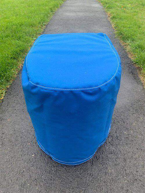 Royal Blue Laveo Dry Flush Seat Cover by Cabin Depot, canvas design with 3″ foam top, ideal for boats, dual-purpose seating or table.