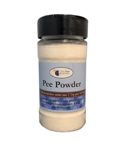 Laveo Dry Flush Pee Powder for Portable Toilet - Eco-friendly deodorizer ideal for RVs, boats, and tiny homes. Available at Cabin Depot.