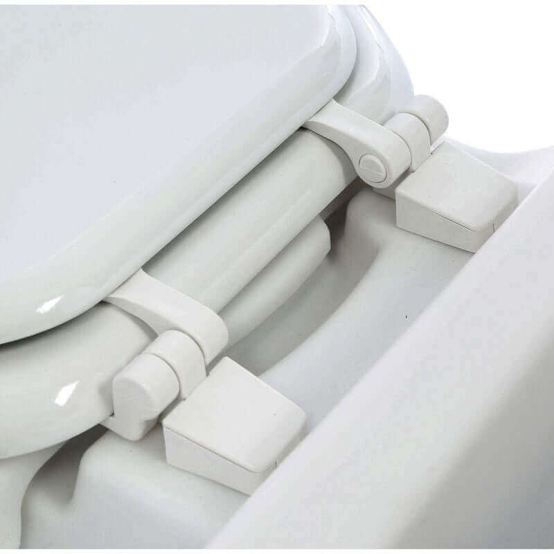 Close-up of Laveo Dry Flush Portable Toilet's self-sealing mechanism, ideal for RV and cabin use - available at Cabin Depot.